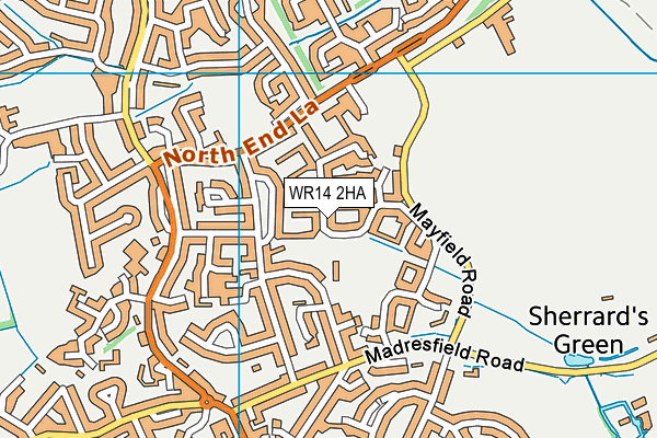 WR14 2HA map - OS VectorMap District (Ordnance Survey) WR14 2HA map - OS VectorMap District (Ordnance Survey)