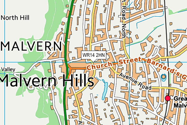 WR14 2HN map - OS VectorMap District (Ordnance Survey) WR14 2HN map - OS VectorMap District (Ordnance Survey)