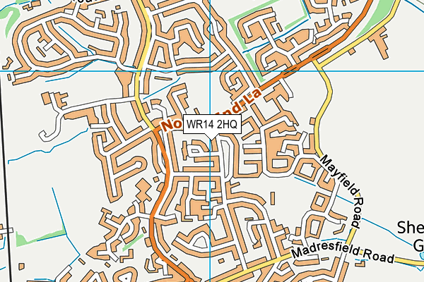 WR14 2HQ map - OS VectorMap District (Ordnance Survey) WR14 2HQ map - OS VectorMap District (Ordnance Survey)