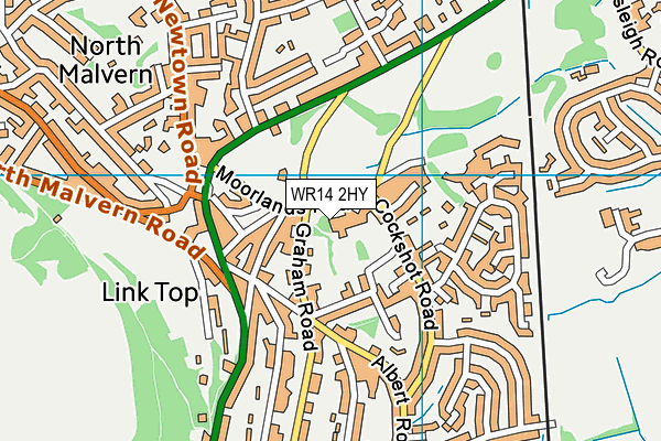 WR14 2HY map - OS VectorMap District (Ordnance Survey) WR14 2HY map - OS VectorMap District (Ordnance Survey)