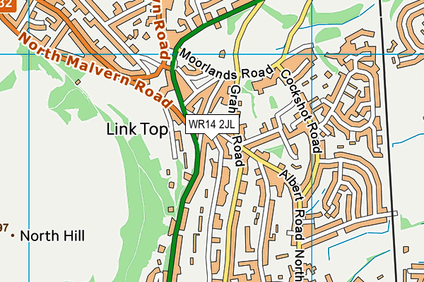 WR14 2JL map - OS VectorMap District (Ordnance Survey) WR14 2JL map - OS VectorMap District (Ordnance Survey)