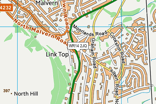 WR14 2JQ map - OS VectorMap District (Ordnance Survey) WR14 2JQ map - OS VectorMap District (Ordnance Survey)