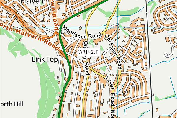 WR14 2JT map - OS VectorMap District (Ordnance Survey) WR14 2JT map - OS VectorMap District (Ordnance Survey)