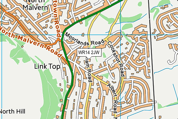 WR14 2JW map - OS VectorMap District (Ordnance Survey) WR14 2JW map - OS VectorMap District (Ordnance Survey)
