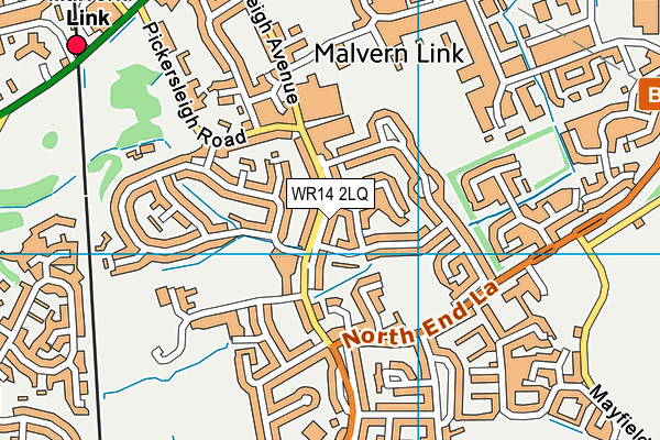 WR14 2LQ map - OS VectorMap District (Ordnance Survey) WR14 2LQ map - OS VectorMap District (Ordnance Survey)