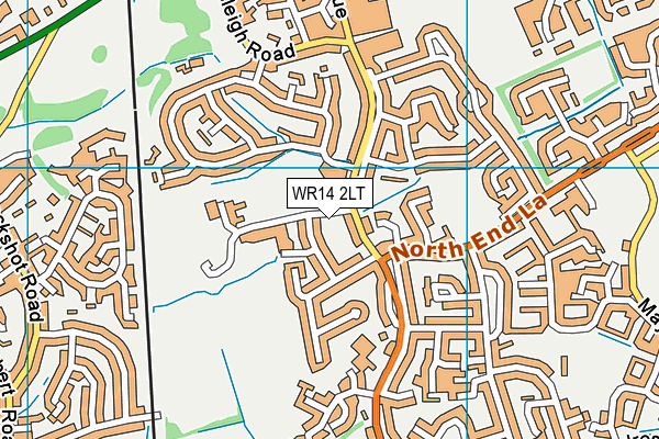 WR14 2LT map - OS VectorMap District (Ordnance Survey) WR14 2LT map - OS VectorMap District (Ordnance Survey)