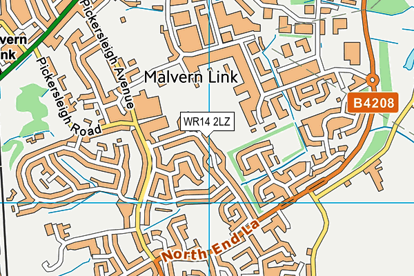 WR14 2LZ map - OS VectorMap District (Ordnance Survey) WR14 2LZ map - OS VectorMap District (Ordnance Survey)