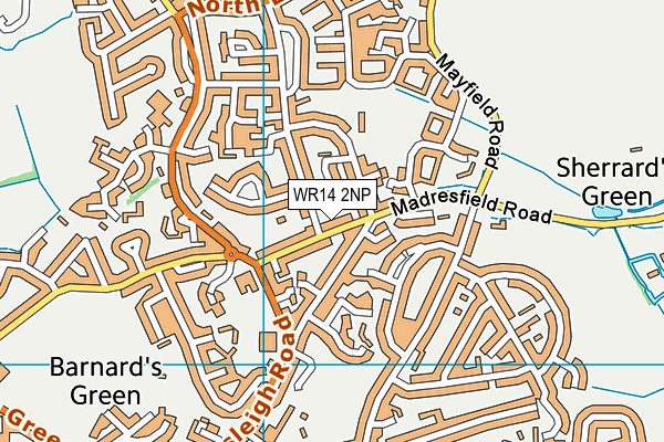 WR14 2NP map - OS VectorMap District (Ordnance Survey) WR14 2NP map - OS VectorMap District (Ordnance Survey)
