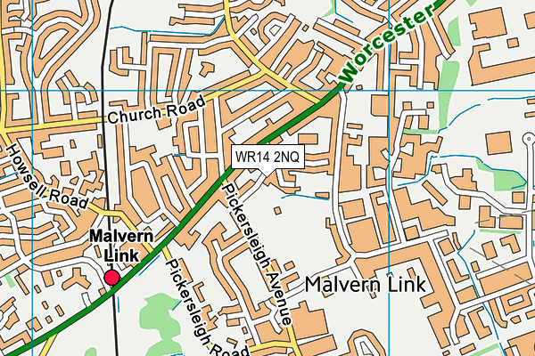 WR14 2NQ map - OS VectorMap District (Ordnance Survey) WR14 2NQ map - OS VectorMap District (Ordnance Survey)