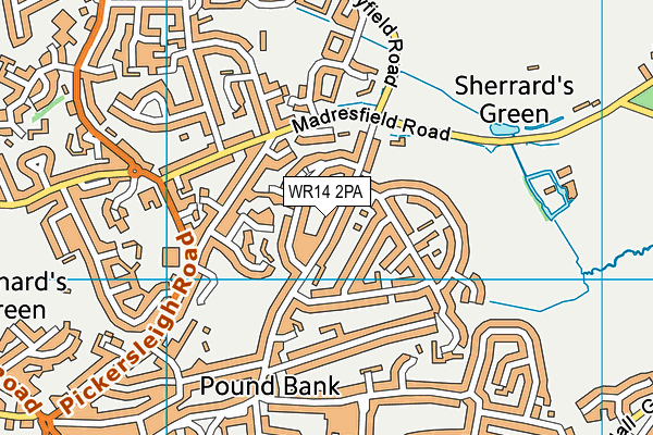 WR14 2PA map - OS VectorMap District (Ordnance Survey) WR14 2PA map - OS VectorMap District (Ordnance Survey)
