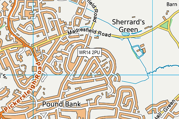 WR14 2PU map - OS VectorMap District (Ordnance Survey) WR14 2PU map - OS VectorMap District (Ordnance Survey)