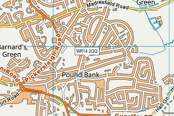 WR14 2QQ map - OS VectorMap District (Ordnance Survey) WR14 2QQ map - OS VectorMap District (Ordnance Survey)