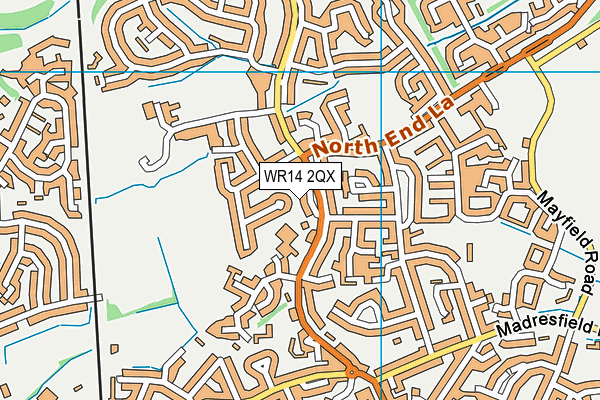 WR14 2QX map - OS VectorMap District (Ordnance Survey) WR14 2QX map - OS VectorMap District (Ordnance Survey)