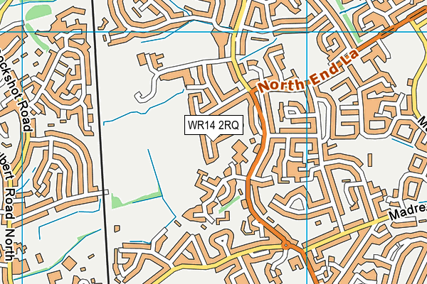 WR14 2RQ map - OS VectorMap District (Ordnance Survey) WR14 2RQ map - OS VectorMap District (Ordnance Survey)
