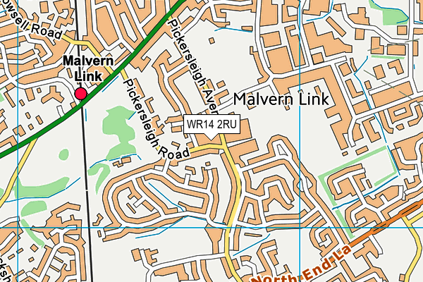 WR14 2RU map - OS VectorMap District (Ordnance Survey) WR14 2RU map - OS VectorMap District (Ordnance Survey)