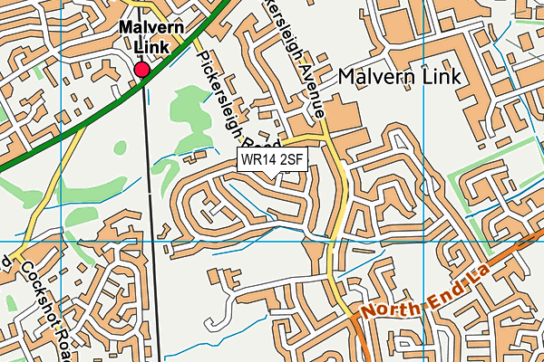WR14 2SF map - OS VectorMap District (Ordnance Survey) WR14 2SF map - OS VectorMap District (Ordnance Survey)
