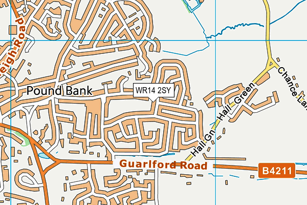 WR14 2SY map - OS VectorMap District (Ordnance Survey) WR14 2SY map - OS VectorMap District (Ordnance Survey)