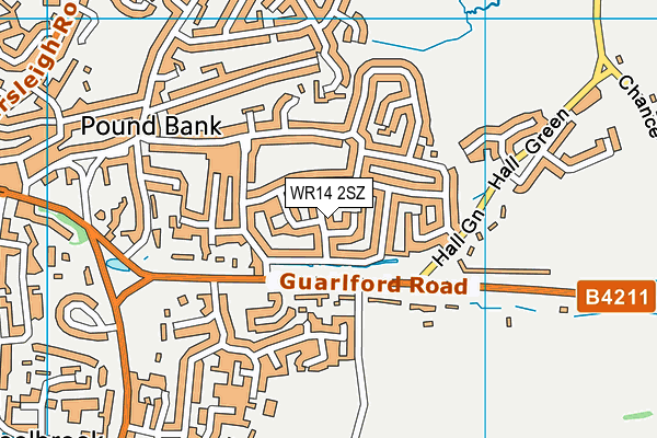 WR14 2SZ map - OS VectorMap District (Ordnance Survey) WR14 2SZ map - OS VectorMap District (Ordnance Survey)