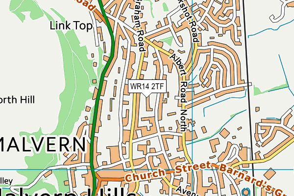 WR14 2TF map - OS VectorMap District (Ordnance Survey) WR14 2TF map - OS VectorMap District (Ordnance Survey)