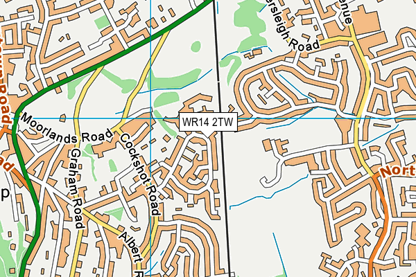 WR14 2TW map - OS VectorMap District (Ordnance Survey) WR14 2TW map - OS VectorMap District (Ordnance Survey)