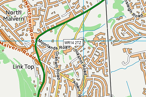 WR14 2TZ map - OS VectorMap District (Ordnance Survey) WR14 2TZ map - OS VectorMap District (Ordnance Survey)