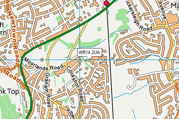 WR14 2UA map - OS VectorMap District (Ordnance Survey) WR14 2UA map - OS VectorMap District (Ordnance Survey)