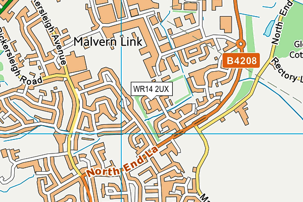WR14 2UX map - OS VectorMap District (Ordnance Survey) WR14 2UX map - OS VectorMap District (Ordnance Survey)
