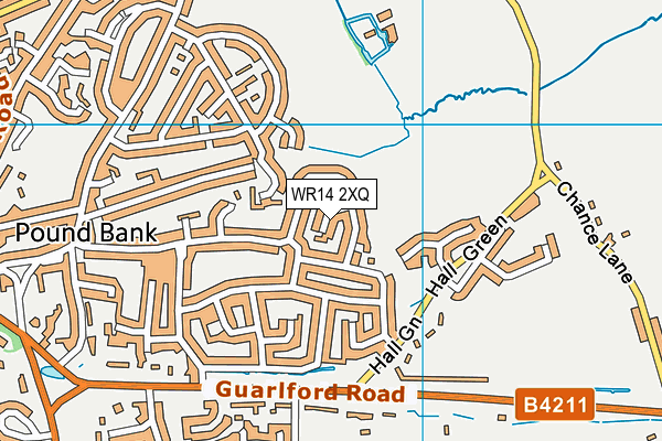 WR14 2XQ map - OS VectorMap District (Ordnance Survey) WR14 2XQ map - OS VectorMap District (Ordnance Survey)