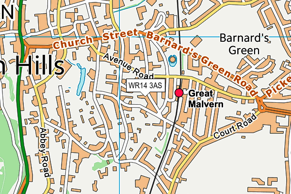 WR14 3AS map - OS VectorMap District (Ordnance Survey) WR14 3AS map - OS VectorMap District (Ordnance Survey)