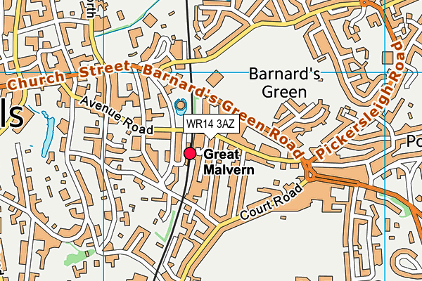WR14 3AZ map - OS VectorMap District (Ordnance Survey) WR14 3AZ map - OS VectorMap District (Ordnance Survey)