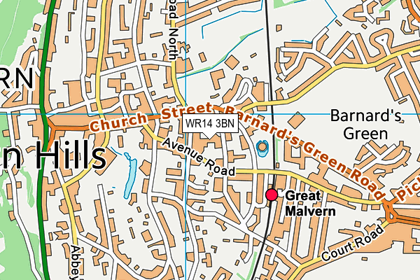 WR14 3BN map - OS VectorMap District (Ordnance Survey) WR14 3BN map - OS VectorMap District (Ordnance Survey)