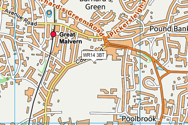 WR14 3BT map - OS VectorMap District (Ordnance Survey) WR14 3BT map - OS VectorMap District (Ordnance Survey)