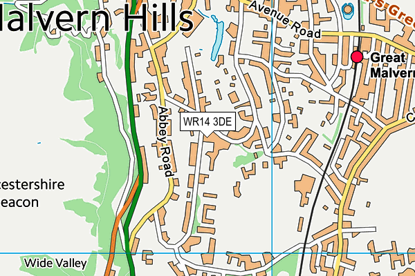 WR14 3DE map - OS VectorMap District (Ordnance Survey) WR14 3DE map - OS VectorMap District (Ordnance Survey)