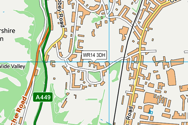 WR14 3DH map - OS VectorMap District (Ordnance Survey) WR14 3DH map - OS VectorMap District (Ordnance Survey)