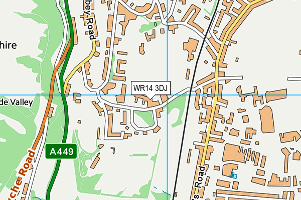 WR14 3DJ map - OS VectorMap District (Ordnance Survey) WR14 3DJ map - OS VectorMap District (Ordnance Survey)