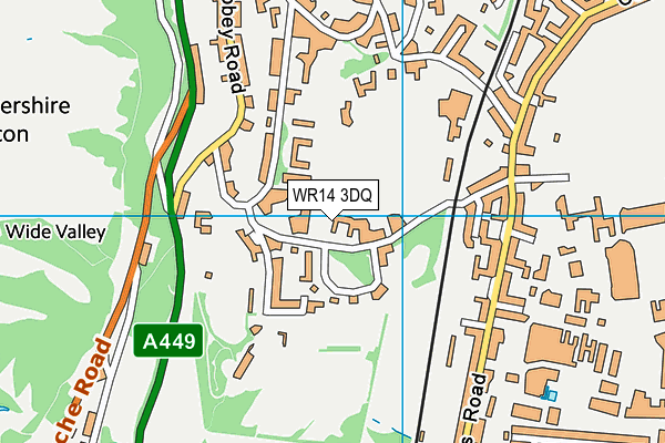 WR14 3DQ map - OS VectorMap District (Ordnance Survey) WR14 3DQ map - OS VectorMap District (Ordnance Survey)