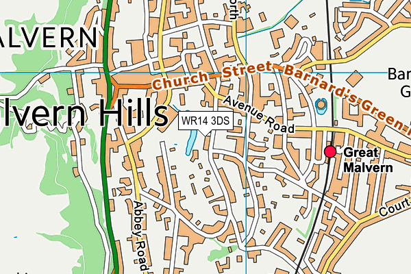 WR14 3DS map - OS VectorMap District (Ordnance Survey) WR14 3DS map - OS VectorMap District (Ordnance Survey)