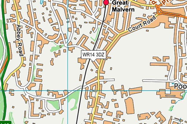 WR14 3DZ map - OS VectorMap District (Ordnance Survey) WR14 3DZ map - OS VectorMap District (Ordnance Survey)