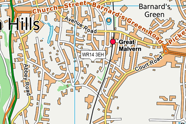 WR14 3EH map - OS VectorMap District (Ordnance Survey) WR14 3EH map - OS VectorMap District (Ordnance Survey)