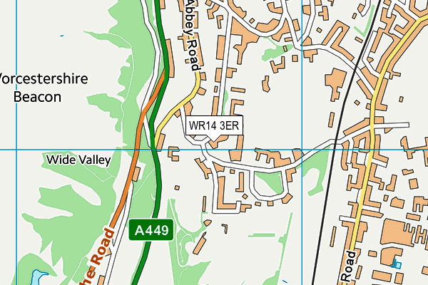 WR14 3ER map - OS VectorMap District (Ordnance Survey) WR14 3ER map - OS VectorMap District (Ordnance Survey)