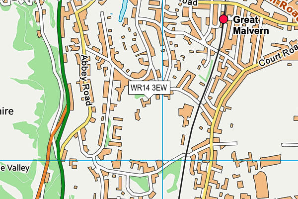 WR14 3EW map - OS VectorMap District (Ordnance Survey) WR14 3EW map - OS VectorMap District (Ordnance Survey)