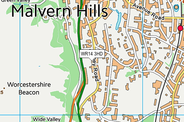 WR14 3HD map - OS VectorMap District (Ordnance Survey) WR14 3HD map - OS VectorMap District (Ordnance Survey)
