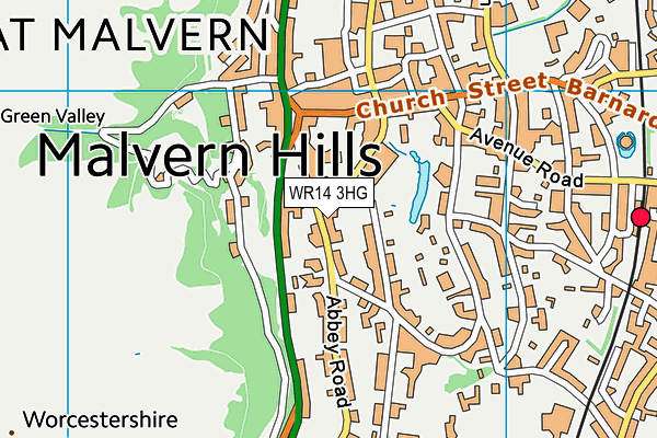 WR14 3HG map - OS VectorMap District (Ordnance Survey) WR14 3HG map - OS VectorMap District (Ordnance Survey)