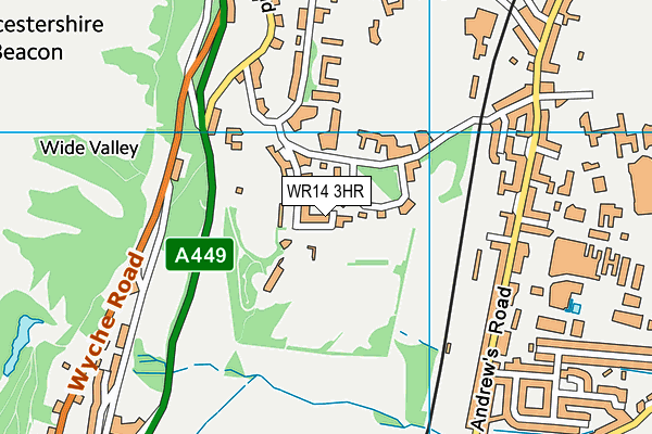 WR14 3HR map - OS VectorMap District (Ordnance Survey) WR14 3HR map - OS VectorMap District (Ordnance Survey)