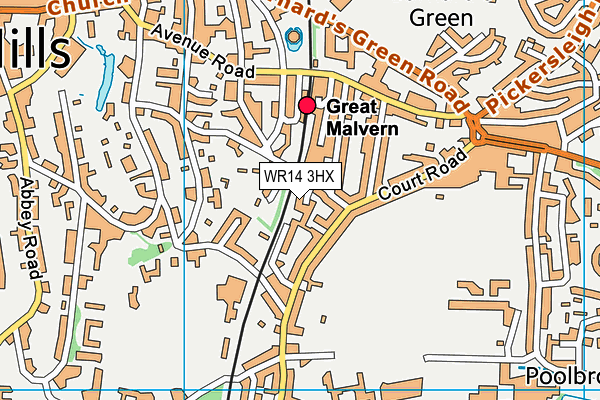 WR14 3HX map - OS VectorMap District (Ordnance Survey) WR14 3HX map - OS VectorMap District (Ordnance Survey)