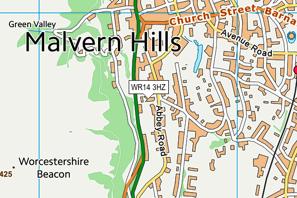 WR14 3HZ map - OS VectorMap District (Ordnance Survey) WR14 3HZ map - OS VectorMap District (Ordnance Survey)