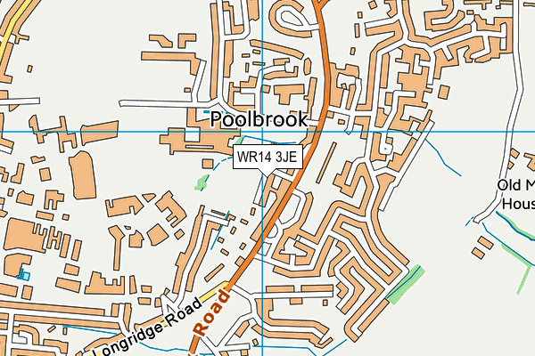 WR14 3JE map - OS VectorMap District (Ordnance Survey)
