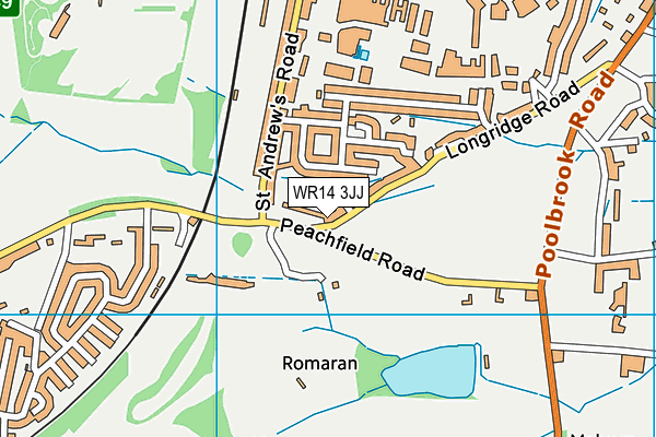 WR14 3JJ map - OS VectorMap District (Ordnance Survey)