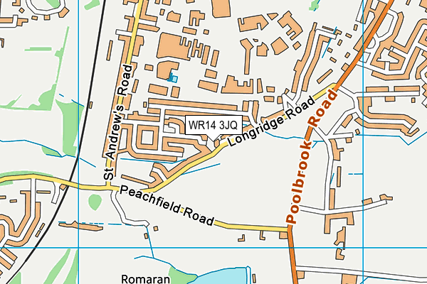 WR14 3JQ map - OS VectorMap District (Ordnance Survey) WR14 3JQ map - OS VectorMap District (Ordnance Survey)