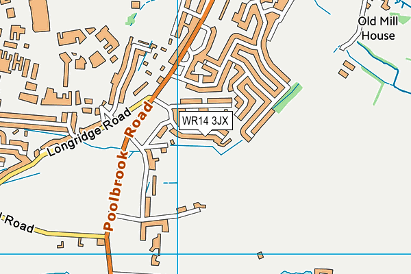 WR14 3JX map - OS VectorMap District (Ordnance Survey) WR14 3JX map - OS VectorMap District (Ordnance Survey)